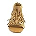 BAMBOO DINO-71S Women's Closed Back Multi Straps Flat Fringe Sandals