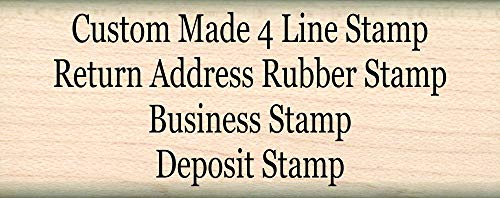 Stamps by Impression Custom Made Personalized Rubber Stamp (4 Line) Choice of Font