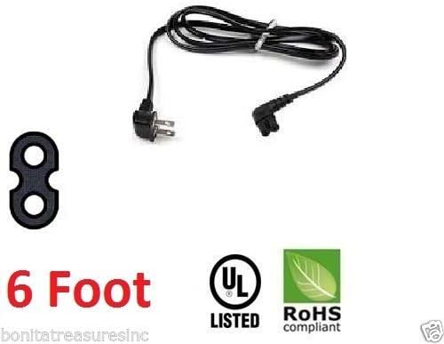 NEW 6ft TV AC Replacement Power Cord for Samsung PN 3903-000853 3903-000599 90° Angled 2 prong Figure 8