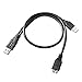 INSTEN Dual USB 3.0 Type A to Micro-B USB Y Shape High Speed Cable for External Hard Drive/Seagate/Toshiba/WD/Wii-U/Note 3/Galaxy S5/HDD Enclosure (21 Inches)(A Male to Micro B) Data Sync and Charging