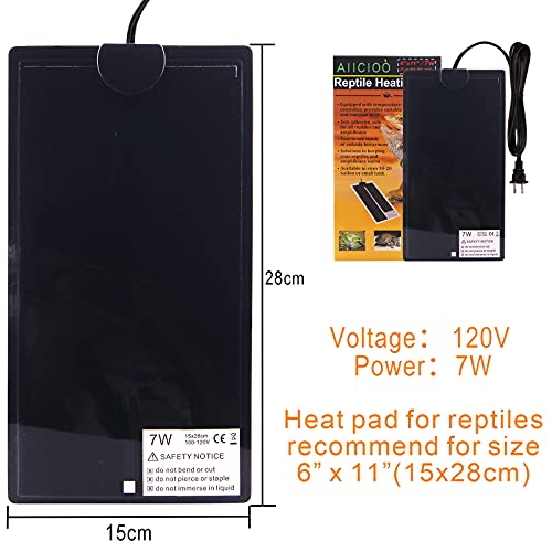 Aiicioo Reptile Heating Pad Terrarium Heater 7W with Thermostat Non