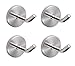 NELXULAS Brushed Stainless Steel Single Heavy Duty Short Nose Screws Wall Mount Hook,Fit for Kitchen,Bedroom,Living Room, Bathroom,Closets and Garage Storage,No Magnetic Mount Function(2