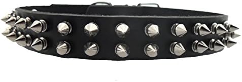 Pet Accessories Sharp Spiked Studded Leather Dog Collars for Medium &amp; Large Dogs Black, Adjustable