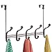 mDesign Decorative Over Door 10 Hook Steel Storage Organizer Rack for Coats, Hoodies, Hats, Scarves, Purses, Leashes, Bath Towels, Robes, Men's and Women's Clothing - Bronze