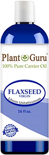 Flaxseed Oil 16 oz. Virgin, Unrefined Cold Pressed 100% Pure Natural Carrier - Skin, Body And Face. Great For Psoriasis & More!