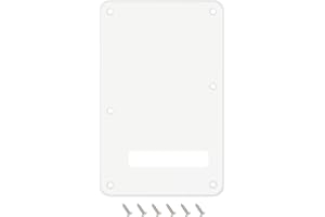 Banworks 1 Ply Electric Guitar Backplate 6-Hole Trem Tremolo Cover for USA/Mexican Fender Standard Strat ST JT/HGB-01 White