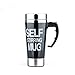 Mengshen Self Stirring Mug - Portable Lazy Auto Mixing Tea Coffee Cup Perfect For Office Home Outdoor Gift 450ml, A008A Black