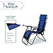 PV Padded Zero Gravity Lounge Chair Patio Adjustable Reclining with Cup Holder for Outdoor Yard Porch Navy Blue