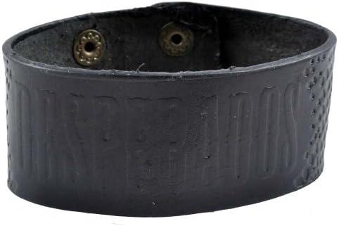 Unisex Black Brown White Wide Leather Bracelet Wristband (Desperado)