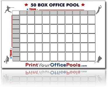 Zieglerworld Reusable Erasable 50 Super Bowl Box Block Squares Office Pool Poster Chart with Free Marker for Football Baseball or Other Events!