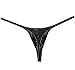Jaxu Men's Breath Hole Thong Bulge Pouch Bikini G-String Underwear T-Back Male Micro T-Back Thongs Black M