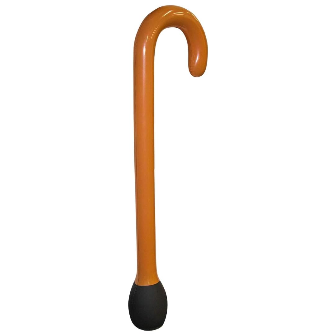 Old Man Inflatable Blow Up Walking Stick For Adults, Great Present For 50th & 60th Birthday Gifts For Men, Use at Parties, Fancy Dress, Brown 90cm High