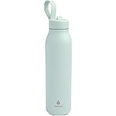 Manna Bonnie Modern Flip Insulated Stainless Steel Bottle with Straw Lid and Carrying Loop - 20 Oz - Mint Frost