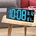 DreamSky 14.5 Inches Extra Large LED Digital Clock with Date Indoor Temperature Display, Oversized Desk Office Wall Clock with Fold Out Stand, Large Number Display, Plug in Clock with Auto DST