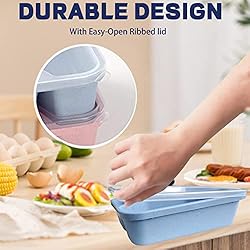 8 Pack Bento Box, Lunch Containers Wheat Straw Meal