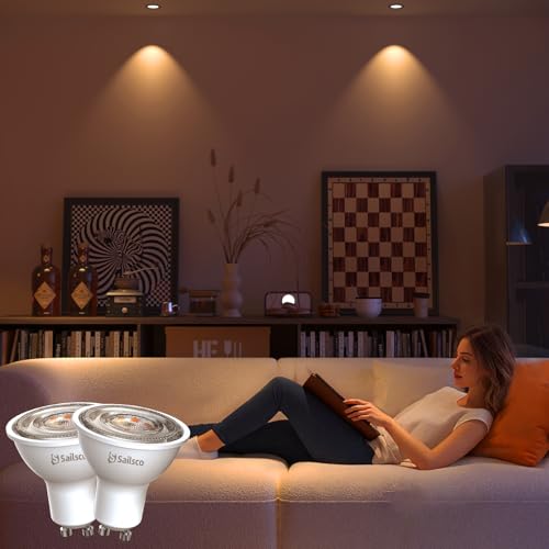 sailsco Energy Class A GU10 LED Warm White Lamp, 1.9 W 345 LM 2700 K Warm White GU10 Spot Energy Saving Bulb, 50 W Bulb Replaces, 36° Beam Angle G10 Bulb, Not Dimmable, Pack of 12