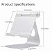 iPad Stand Adjustable Aluminum Tablet Stand, Desktop Stand Holder Dock for iPad Pro 9.7, 10.5, 12.9, Air 2 3 4 mini, Kindle, Nexus, Accessories, Tab, E-reader Other Android Tablets (4-13 inch) Silver
