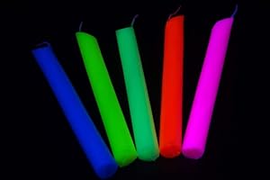 DIRECTGLOW LLC DirectGlow 5 Pack Blacklight Reactive Drip Candle Set Glow Party Supply UV Effects