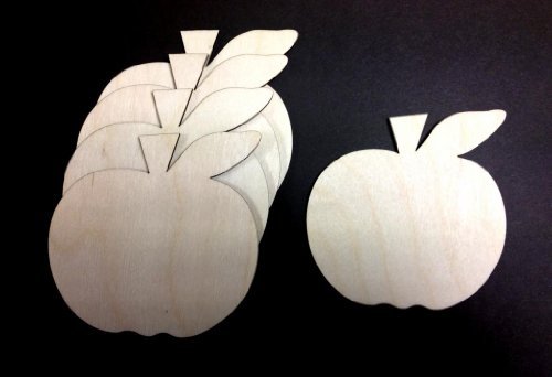 Apple Shaped Wooden Craft Shapes 70mm Pack of 10 shapes Decoupage
