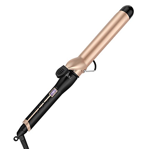Anjou 1 inch Curling Iron with Tourmaline Ceramic Coating, Hair Curling Wand with Anti-Scalding Insulated Tip (200Â°F - 410Â°F, Heat Resistant Glove)