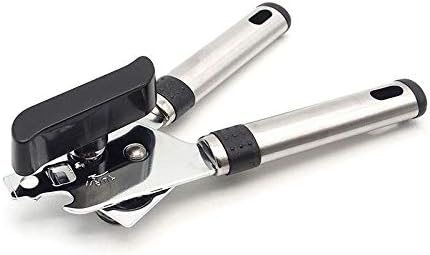 TAISHI Stainless Steel Manual Can Opener – Kitchen & Camping Tool (Smooth Cut, Black Handle)