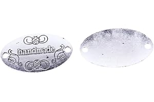 Healifty 60Pcs Retro Handmade Metal Pendant Charms Label Pendant Charms for Jewelry Making Necklace Bracelet Diy Craft Access
