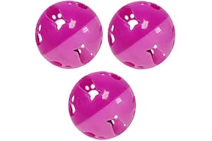 LOVINPUP Cat Ball Toy with Bell Larger Size, Bells Jingle as Balls Roll, 3 Pack, Set of 3 Cat Toys for Small or Large Cats, or Other Animals (Pink - 3 Pack)