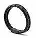 Meangel Genuine Leather Bracelet for Men Stainless Steel Braid Bangle With Magnetic Buckle Clasp