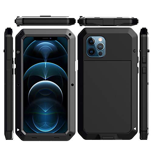WEFOR Compatible with iPhone 12 Pro Max Metal Case with Builtin Screen