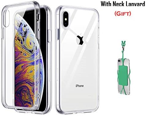Calmpal iPhone X Case, iPhone Xs Case Xtreme Slim,Clear,Soft,Lightweight,Shock Absorbing TPU Gel Bumper/Back Cover with Phone Holder of 20" Quick Relased Neck Strap Lanyard for iPhone X