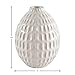 Amazon Brand – Stone & Beam Modern Oval Pattern Decorative Stoneware Vase, 6.6 Inch Height, Off-White