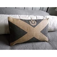 Athena Bacon Pillowcasecase Hand Printed Scottish Saltire Flag Cushion Cover
