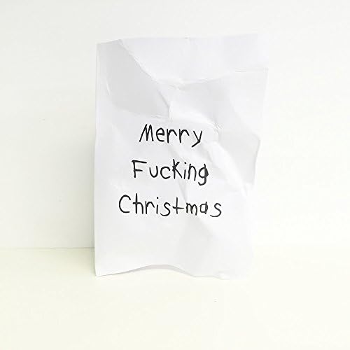 Merry F#cking Christmas Greeting Card, Xmas, Funny, Rude, Joke, Crumpled