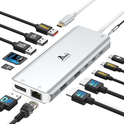 USB C Docking Station Dual Monitor 13 in 1 Dockingstation Laptop 2 Monitor