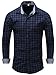 Neleus Men's Long Sleeve Button Down Denim Work Shirt,086,Dark Blue,US M,EUR L