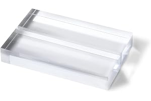 UNIQOOO 3" Large Clear Acrylic Sign Holders | Wedding Sign Holders |Table Numbers Display Stands | Acrylic Place Card Slot St