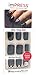 Kiss imPress Press-On Manicure Black Short Length Gel Nails #71501 Text App