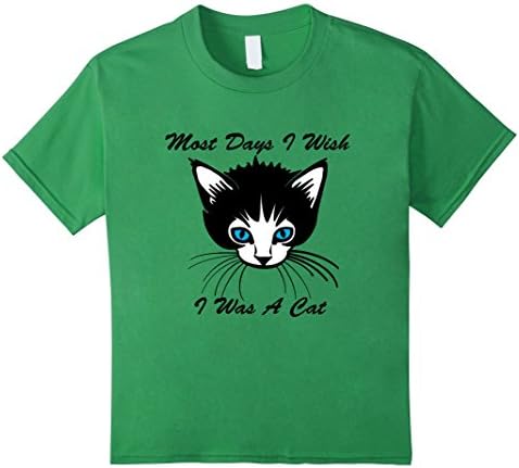Kids Most Days  Wish I was A Cat T Shirt 8 Grass