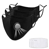UTOTEBAG 3Pcs Cloth Face Masks with Valve and