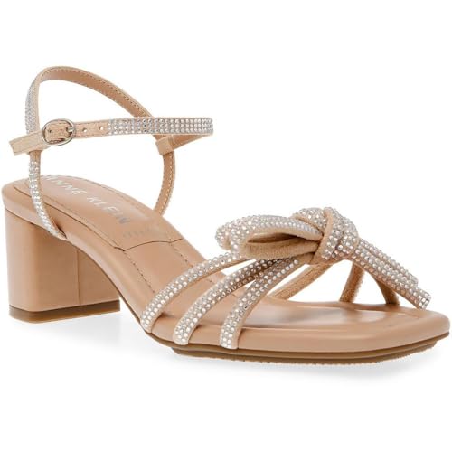 Anne Klein Womens Keilly Clear Crystal/Nude 9 Medium