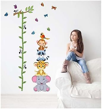 lanmei Wall Stickers Wall Decals, Style Cartoon Cane Measure Your Hight PVC Wall Stickers