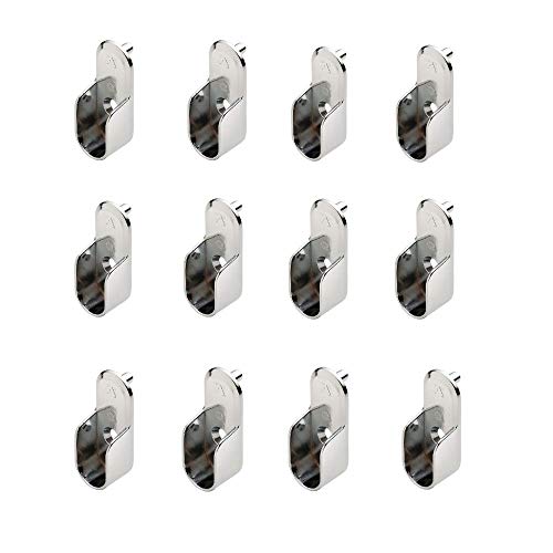 Hafele Oval Closet Rod Flange - w/Rear Facing Pins- 15 mm x 30mm - Chrome Finish (Pack of 12)