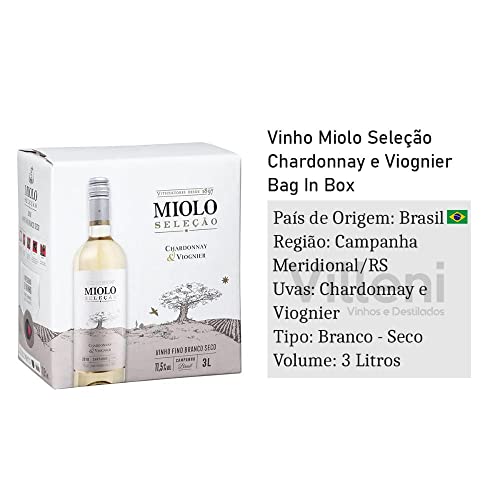 Vinho Miolo Seleção Branco Seco Chardonnay / Viognier Box 3LTS