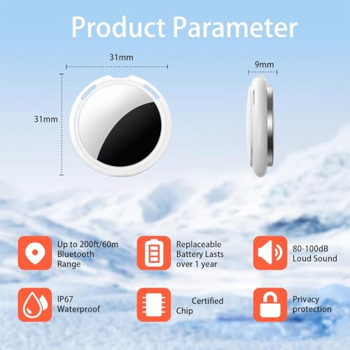 2 Pack Air Tracker Ta g Pair with Apple Find My(iOS Only) Bluetooth Smart Key Finder Item Locator Waterproof Finder for Pet Wallet Backpack Dog (White 2 Pack)