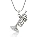 Spinningdaisy Silver Plated Crystal Trumpet Necklace