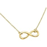 Takar Infinity Pendant Necklace Gold Plated Eternity Jewelry for Women Made in USA