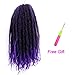 GX Beauty 3Packs 18Inch Marley Hair Ombre Purple Marley Braiding Hair for Twists Afro Kinky Curly Crochet Braids Hair Extensions(Black Mixed Purple)