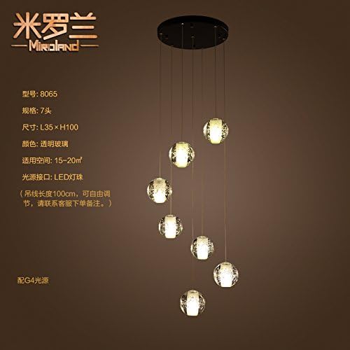 Industrial Vintage Pendant Light The staircase lights crystal ball Meteor Rain LED Chandelier Ceiling Lighting Pendant Lamp E27 Base s modern minimalist living room restaurant Chandelier Ceiling Lighting Pendant Lamp E27 Base s Nordic Light creative personality,7 and G4 [Energy Class A+++]