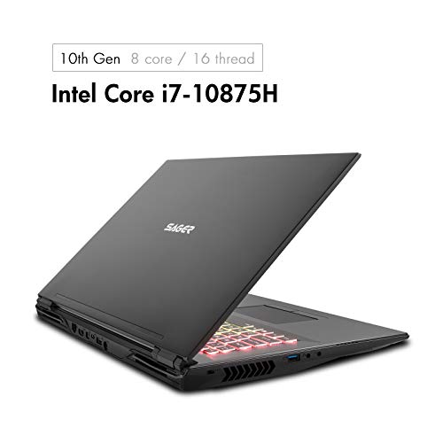 Sager NP8378F2 17.3-Inch FHD 144Hz G-Sync Gaming Laptop, Intel i7-10875H, RTX 2070 Super, 32GB 3200 RAM, 1TB NVMe SSD + 1TB HDD, RGB N-Key Rollover