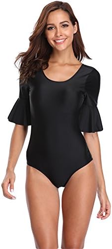 Lynddora Womens Swimwear Monokini Swimsuits Sexy One Piece Long Sleeve Bathing Suits
